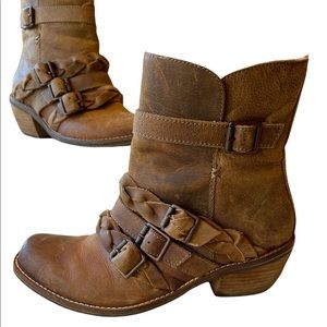 Leather Boho Ankle Boots Size 8